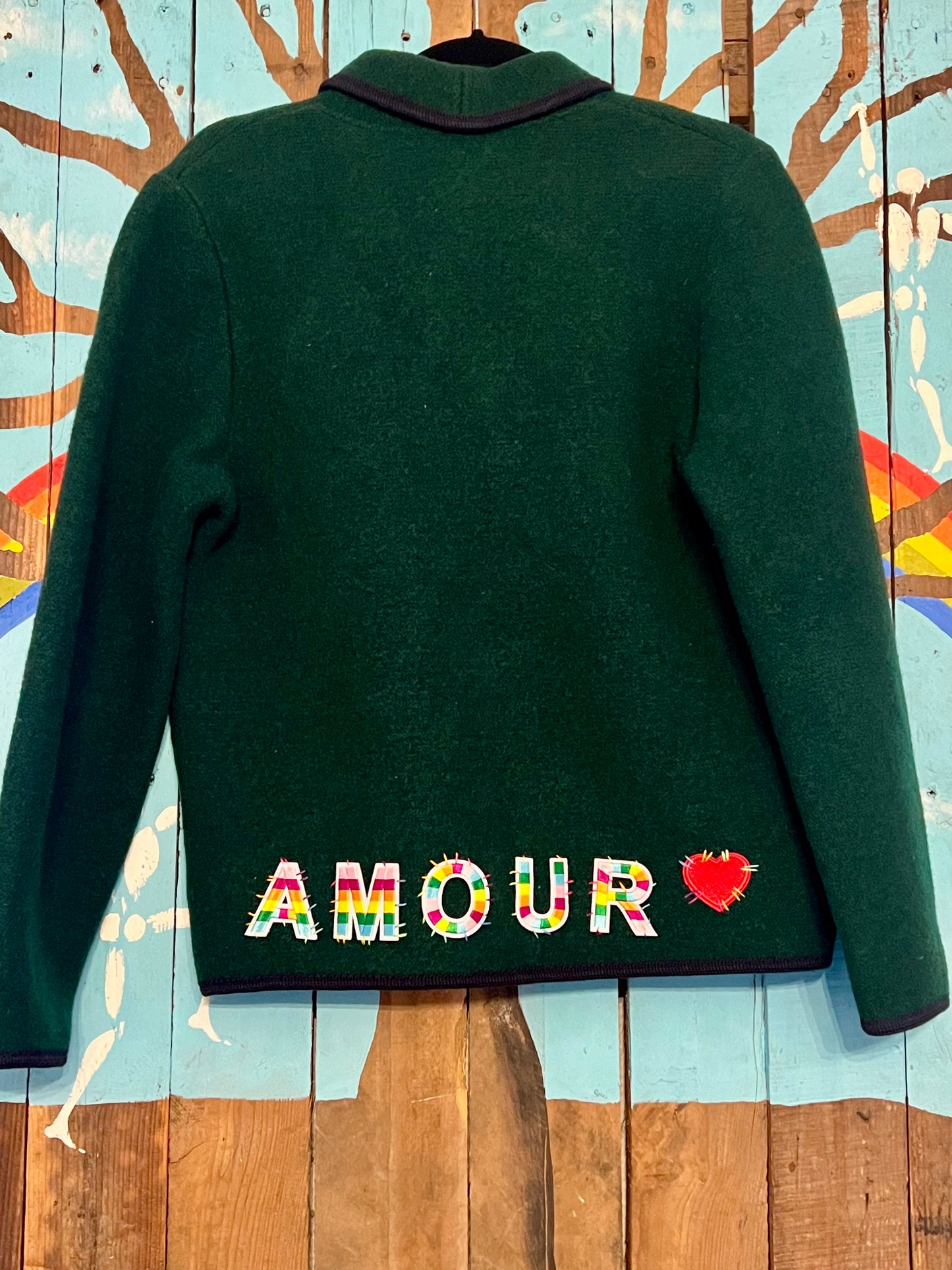 Veste Autrichienne vert bouteille AMOUR