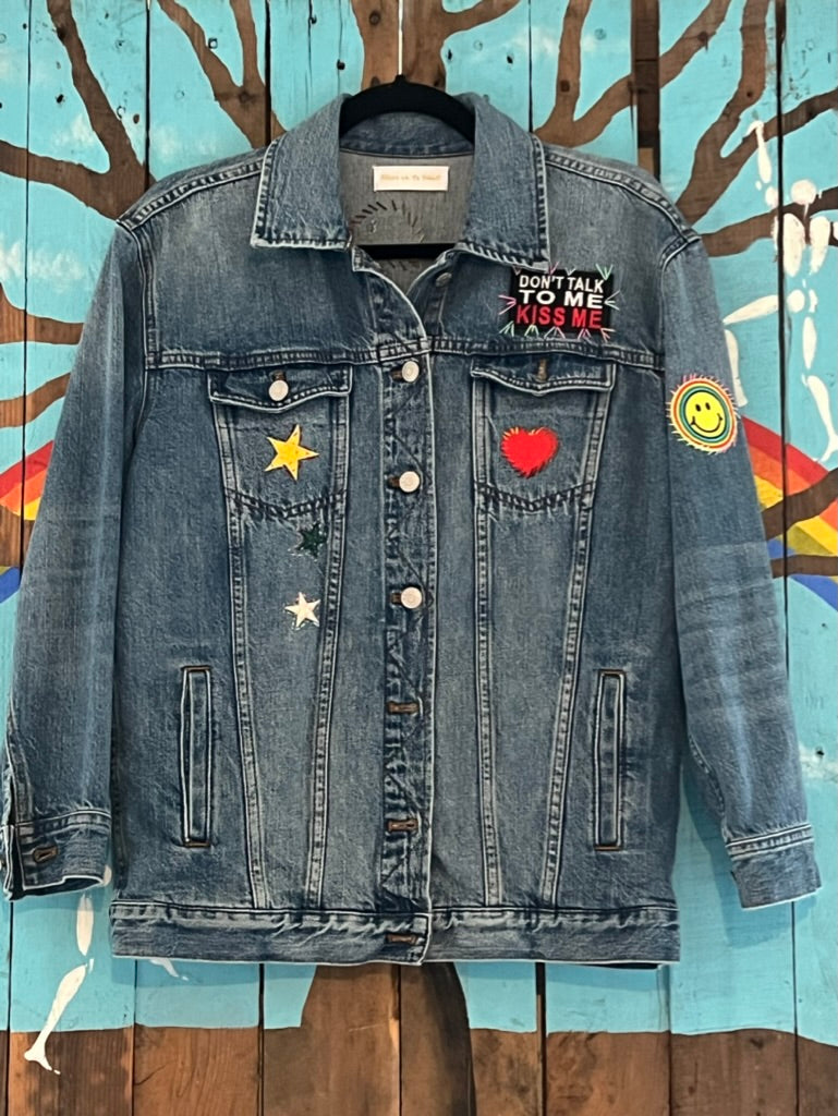 VESTE DENIM DON'T TALK TO ME... KISS ME