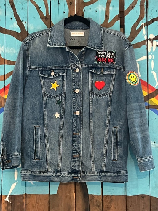 VESTE DENIM DON'T TALK TO ME... KISS ME