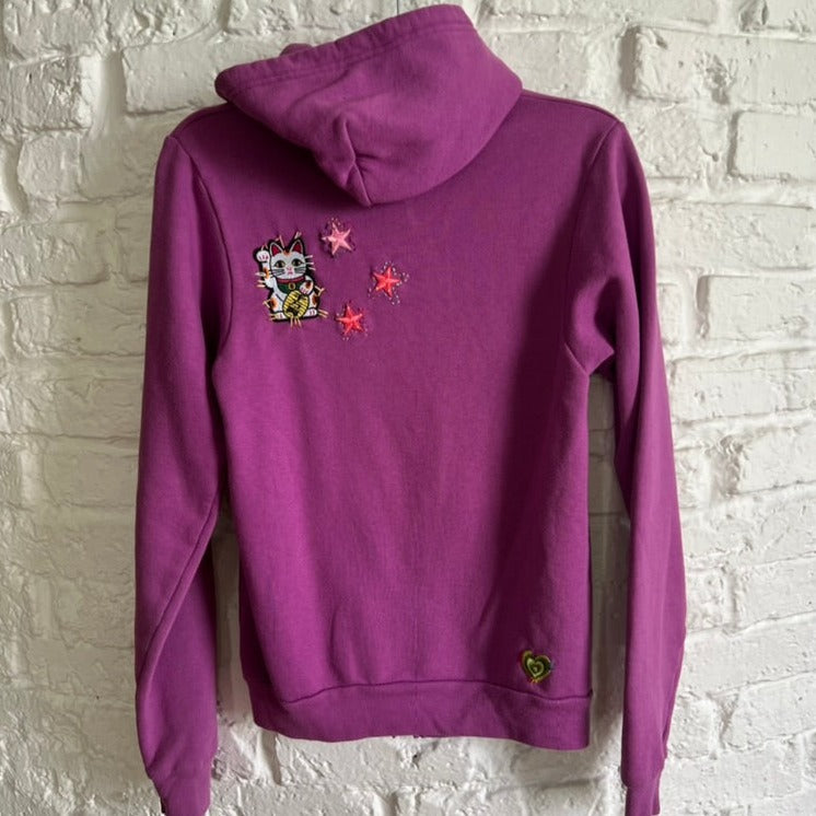 HOODIE MAUVE BUFFALO JAPANESE KITTY