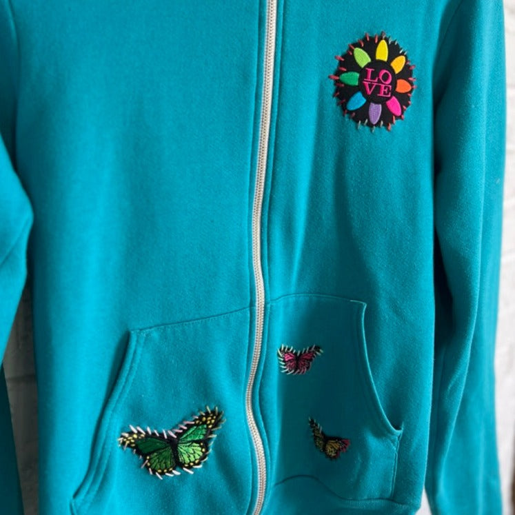 HOODIE TURQUOISE LOVE INDIAN