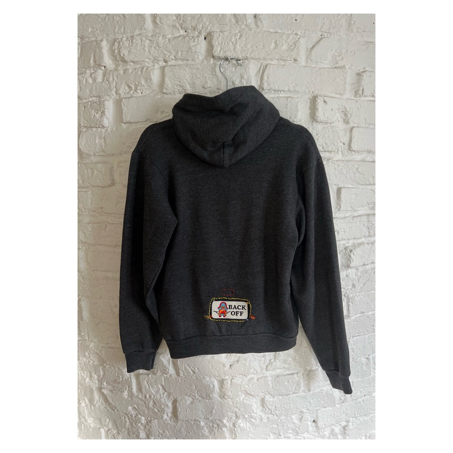 HOODIE GRIS FONCÉ BACK OFF