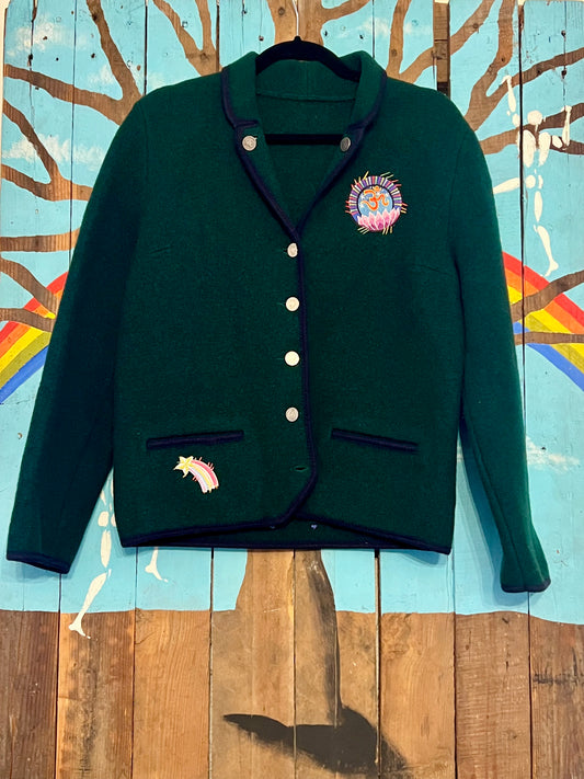 Veste Autrichienne vert bouteille AMOUR