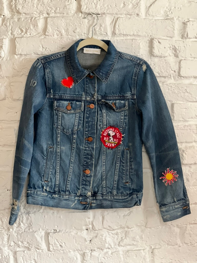 VESTE DENIM HANDLE SNOOPY WITH CARE