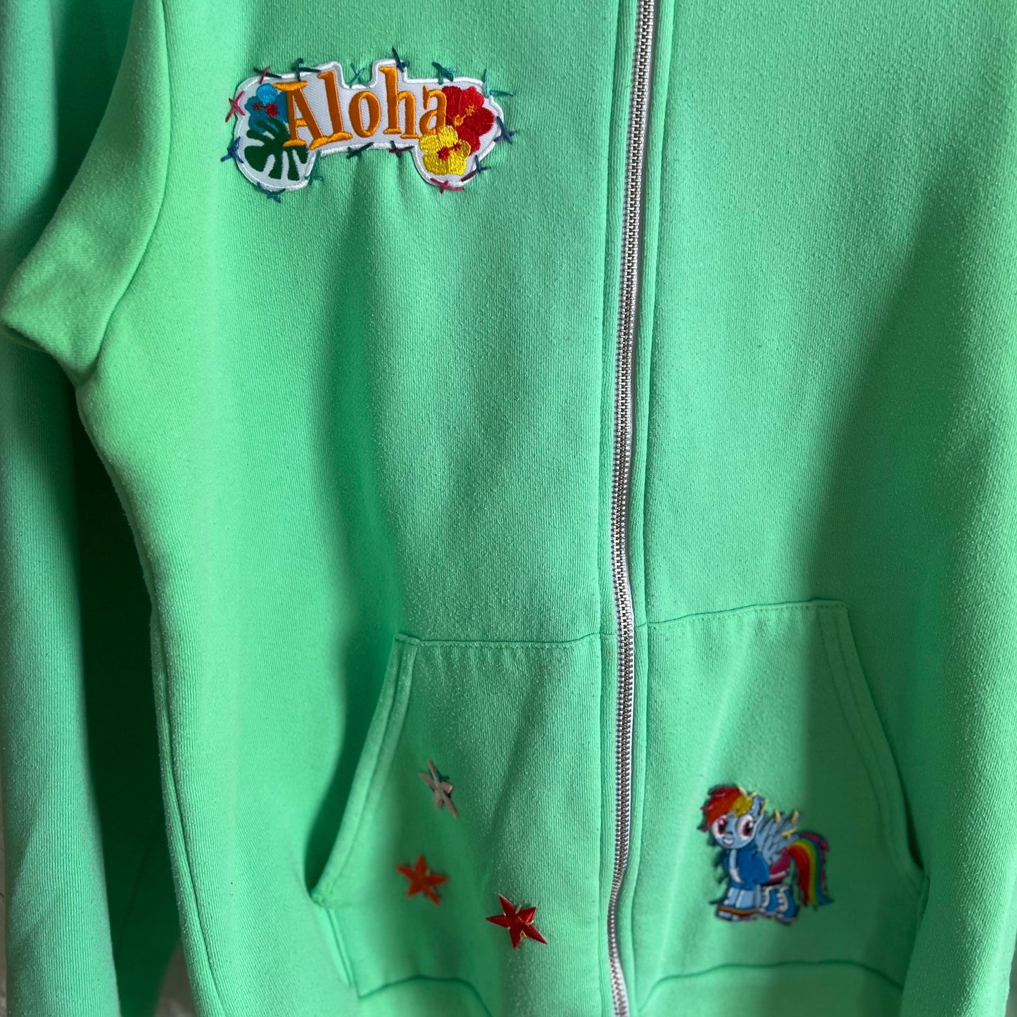 HOODIE VERT ALOHA LITTLE PONY