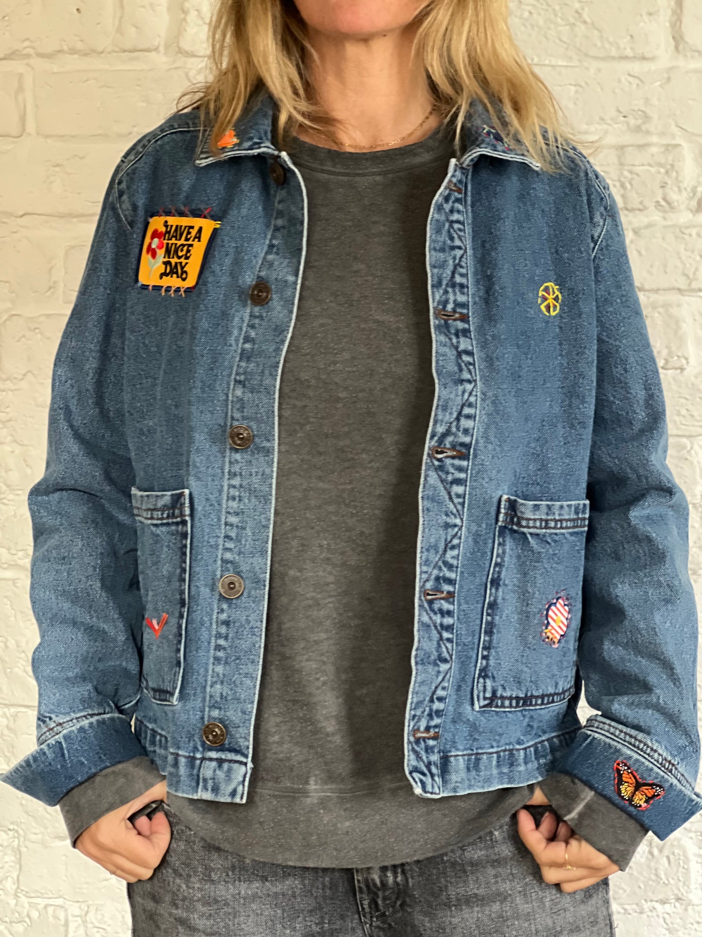 VESTE DENIM HAVE A GOOD DAY